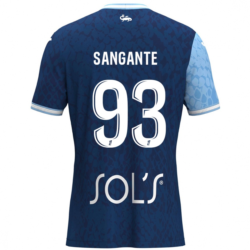 Kids Football Arouna Sangante #93 Sky Blue Dark Blue Home Jersey 2024/25 T-Shirt Australia