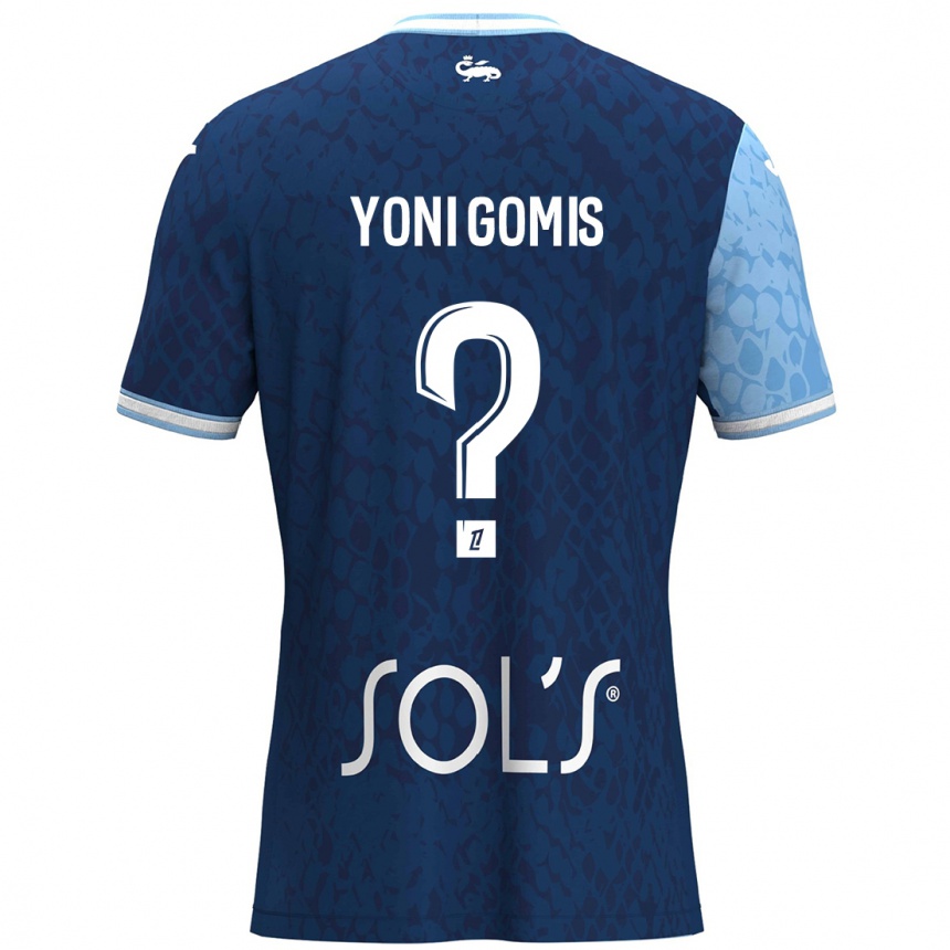 Kids Football Yoni Gomis #0 Sky Blue Dark Blue Home Jersey 2024/25 T-Shirt Australia