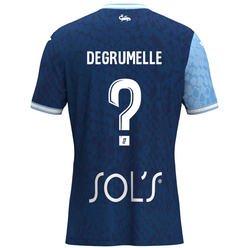 Kids Football Matéo Degrumelle #0 Sky Blue Dark Blue Home Jersey 2024/25 T-Shirt Australia