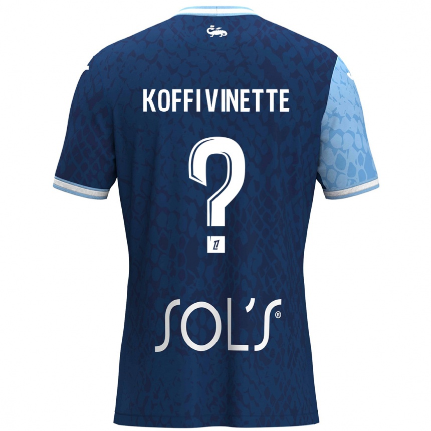 Kids Football Enzo Koffi Vinette #0 Sky Blue Dark Blue Home Jersey 2024/25 T-Shirt Australia