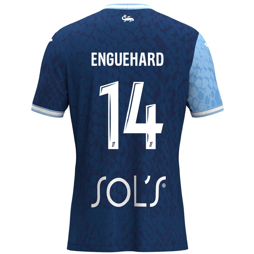 Kids Football Romane Enguehard #14 Sky Blue Dark Blue Home Jersey 2024/25 T-Shirt Australia