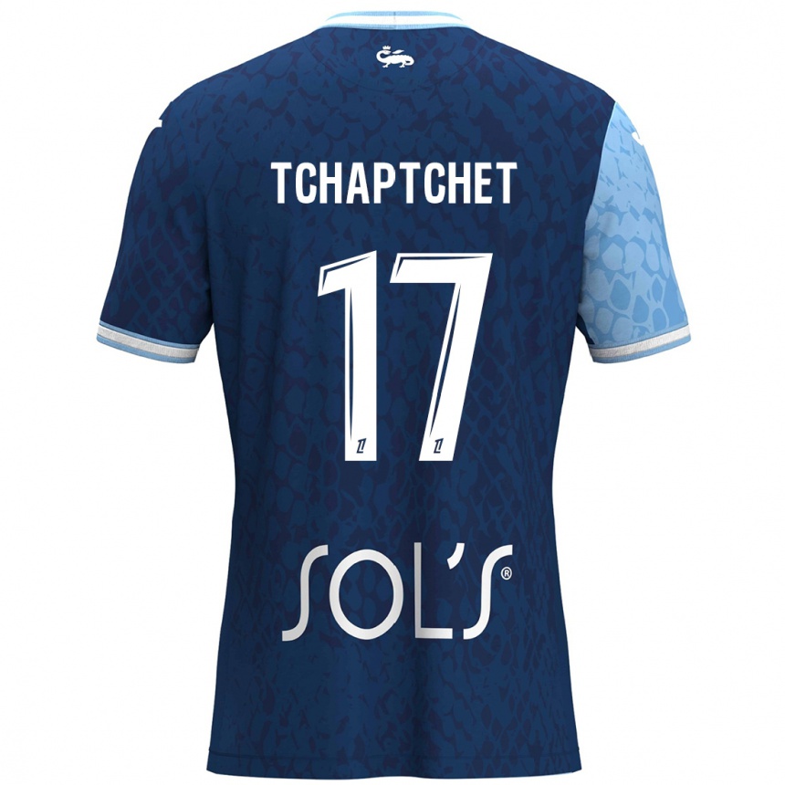 Kids Football Chanel Tchaptchet #17 Sky Blue Dark Blue Home Jersey 2024/25 T-Shirt Australia