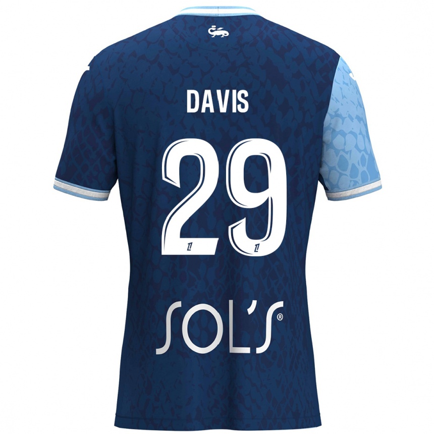 Kids Football Deja Davis #29 Sky Blue Dark Blue Home Jersey 2024/25 T-Shirt Australia