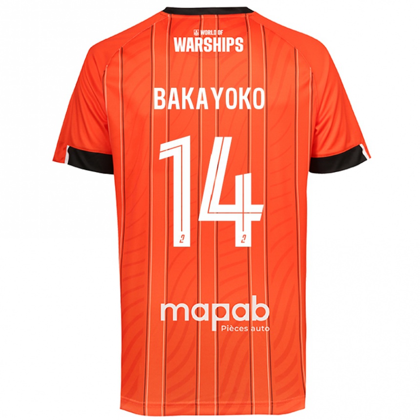 Kids Football Tiemoué Bakayoko #14 Orange Home Jersey 2024/25 T-Shirt Australia