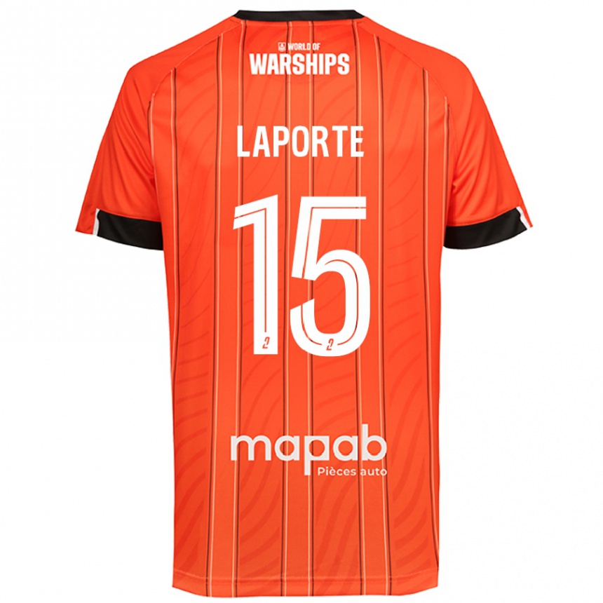 Kids Football Julien Laporte #15 Orange Home Jersey 2024/25 T-Shirt Australia