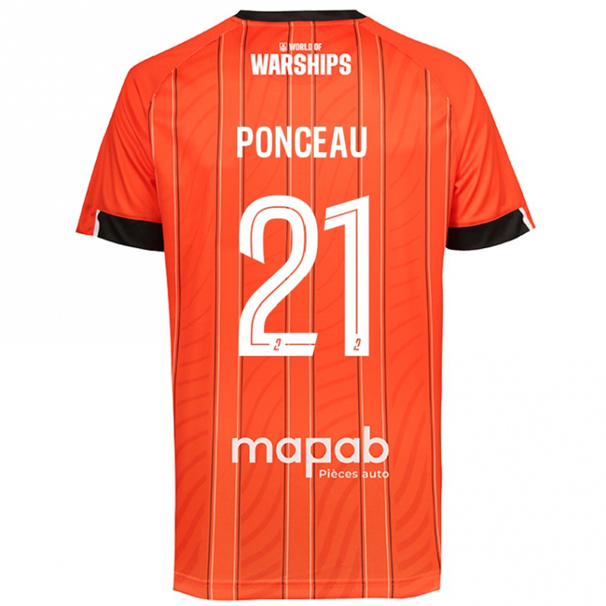 Kids Football Julien Ponceau #21 Orange Home Jersey 2024/25 T-Shirt Australia