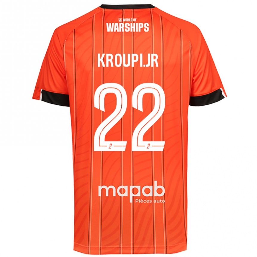 Kids Football Eli Junior Kroupi #22 Orange Home Jersey 2024/25 T-Shirt Australia