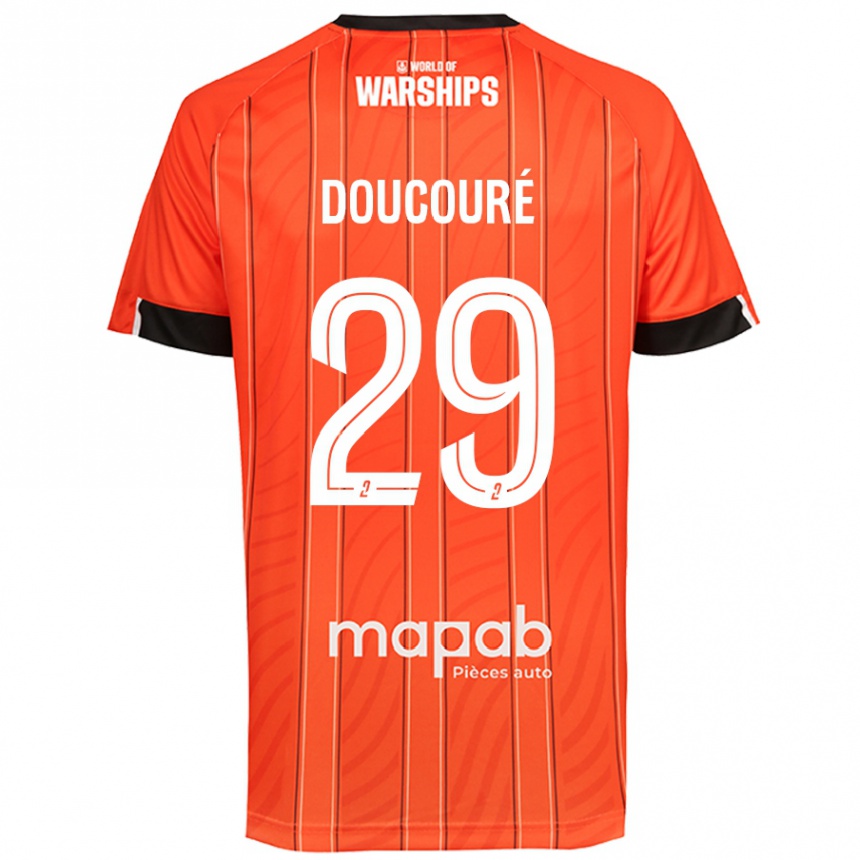 Kids Football Siriné Doucouré #29 Orange Home Jersey 2024/25 T-Shirt Australia