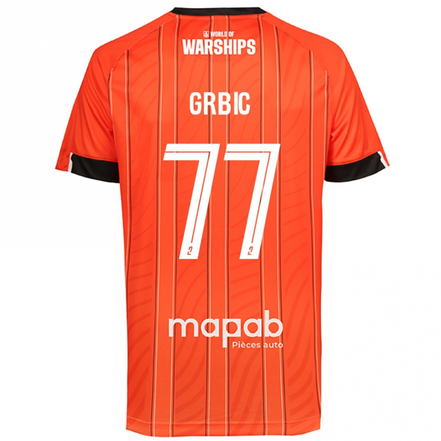 Kids Football Adrian Grbic #77 Orange Home Jersey 2024/25 T-Shirt Australia