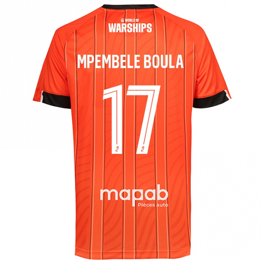 Kids Football Exaucé Mpembele Boula #17 Orange Home Jersey 2024/25 T-Shirt Australia