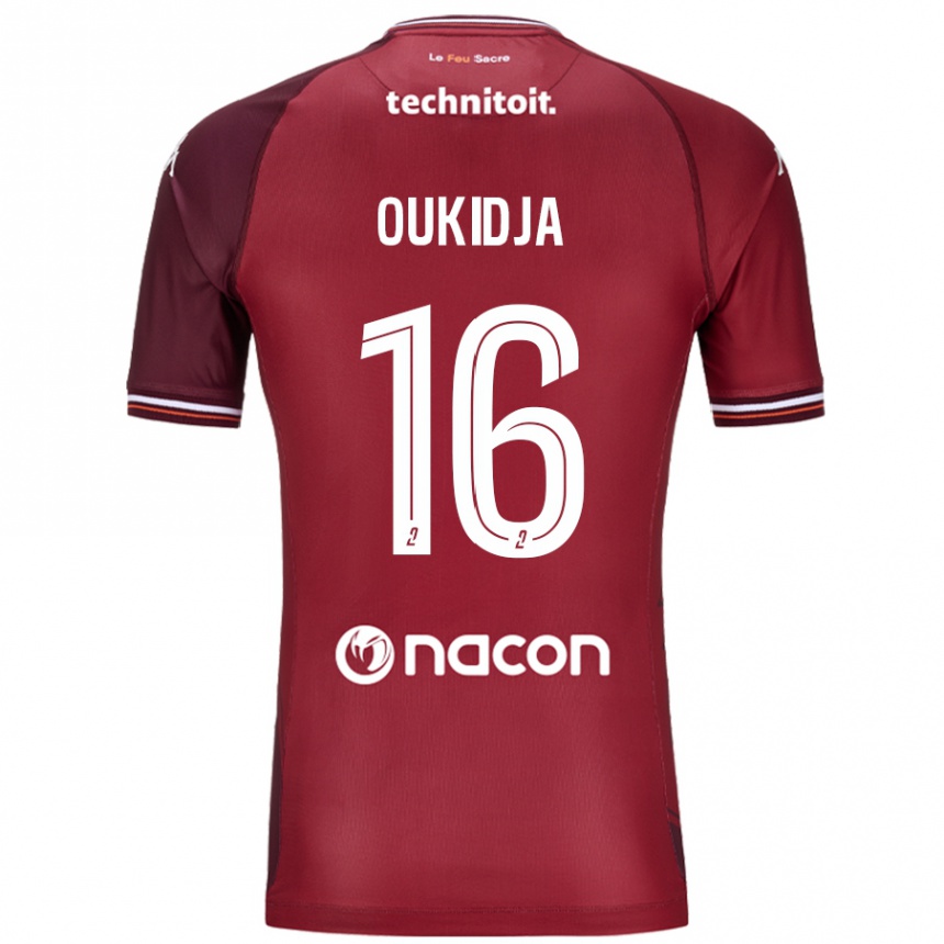 Kids Football Alexandre Oukidja #16 Red Granata Home Jersey 2024/25 T-Shirt Australia