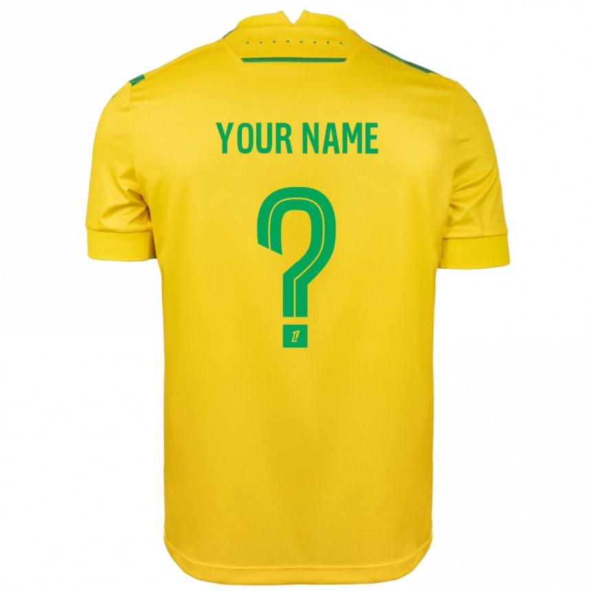 Kids Football Your Name #0 Yellow Green Home Jersey 2024/25 T-Shirt Australia