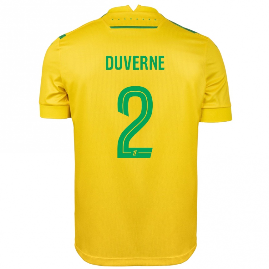 Kids Football Jean-Kévin Duverne #2 Yellow Green Home Jersey 2024/25 T-Shirt Australia