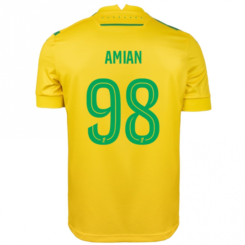 Kids Football Kelvin Amian #98 Yellow Green Home Jersey 2024/25 T-Shirt Australia