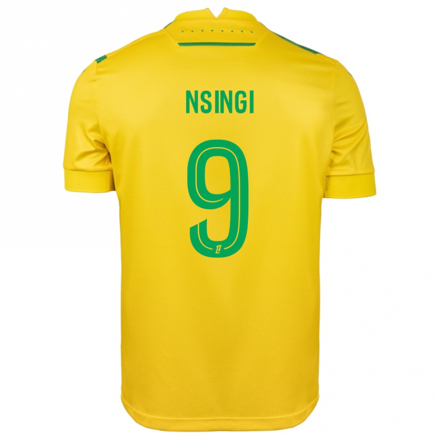 Kids Football Plamedi Nsingi #9 Yellow Green Home Jersey 2024/25 T-Shirt Australia