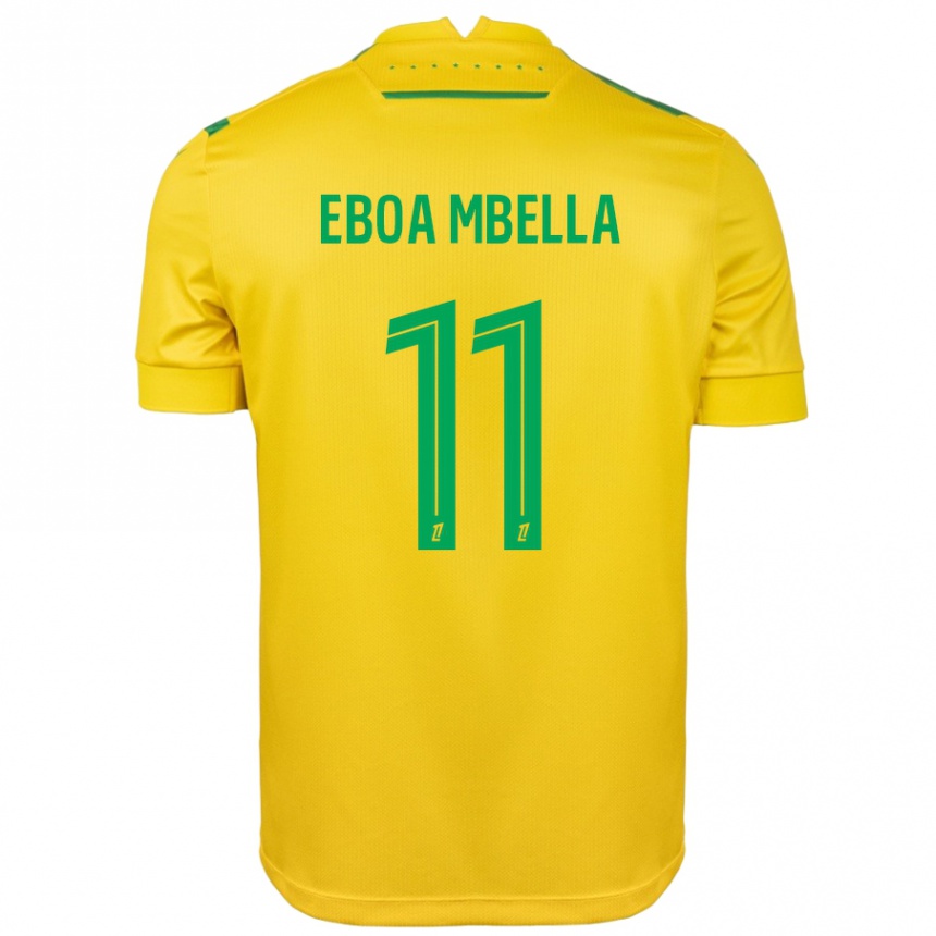 Kids Football Eden Eboa Mbella #11 Yellow Green Home Jersey 2024/25 T-Shirt Australia