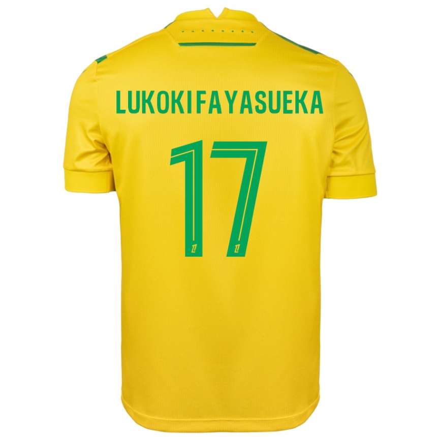 Kids Football Kévin Lukoki Fayasueka #17 Yellow Green Home Jersey 2024/25 T-Shirt Australia