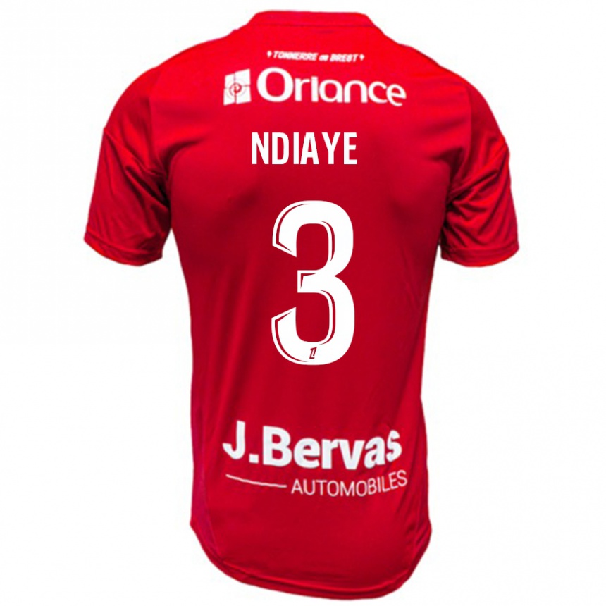 Kids Football Abdoulaye Ndiaye #3 Red White Home Jersey 2024/25 T-Shirt Australia