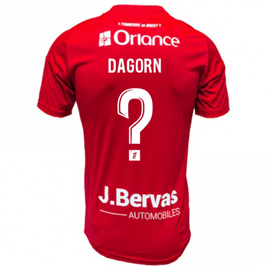 Kids Football Maxime Dagorn #0 Red White Home Jersey 2024/25 T-Shirt Australia