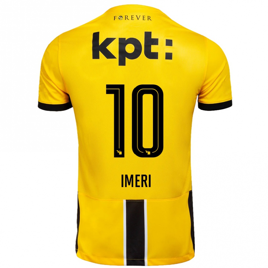 Kids Football Kastriot Imeri #10 Yellow Black Home Jersey 2024/25 T-Shirt Australia