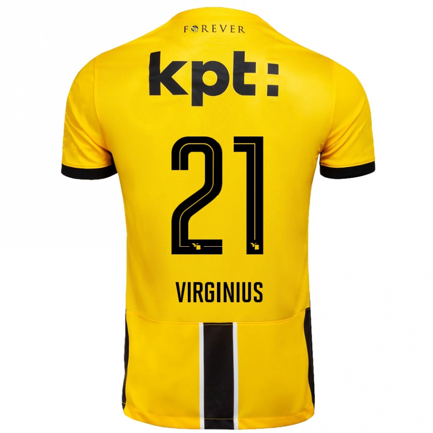 Kids Football Alan Virginius #21 Yellow Black Home Jersey 2024/25 T-Shirt Australia