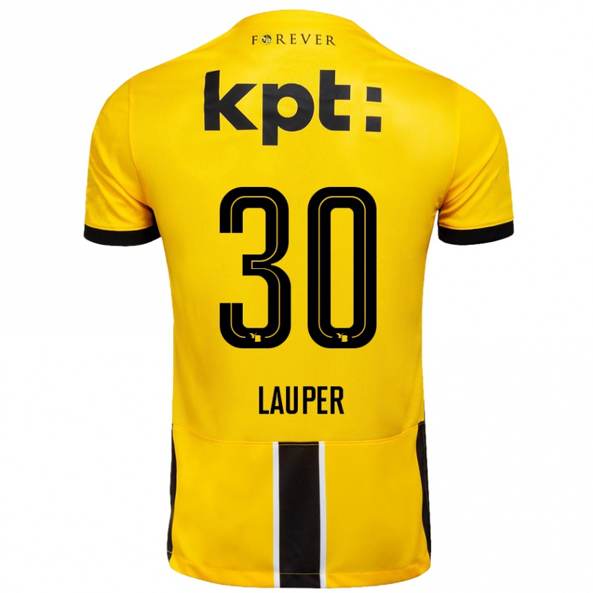 Kids Football Sandro Lauper #30 Yellow Black Home Jersey 2024/25 T-Shirt Australia