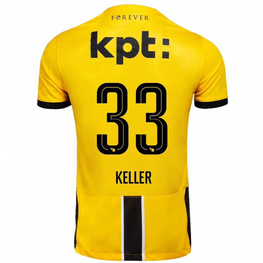 Kids Football Marvin Keller #33 Yellow Black Home Jersey 2024/25 T-Shirt Australia