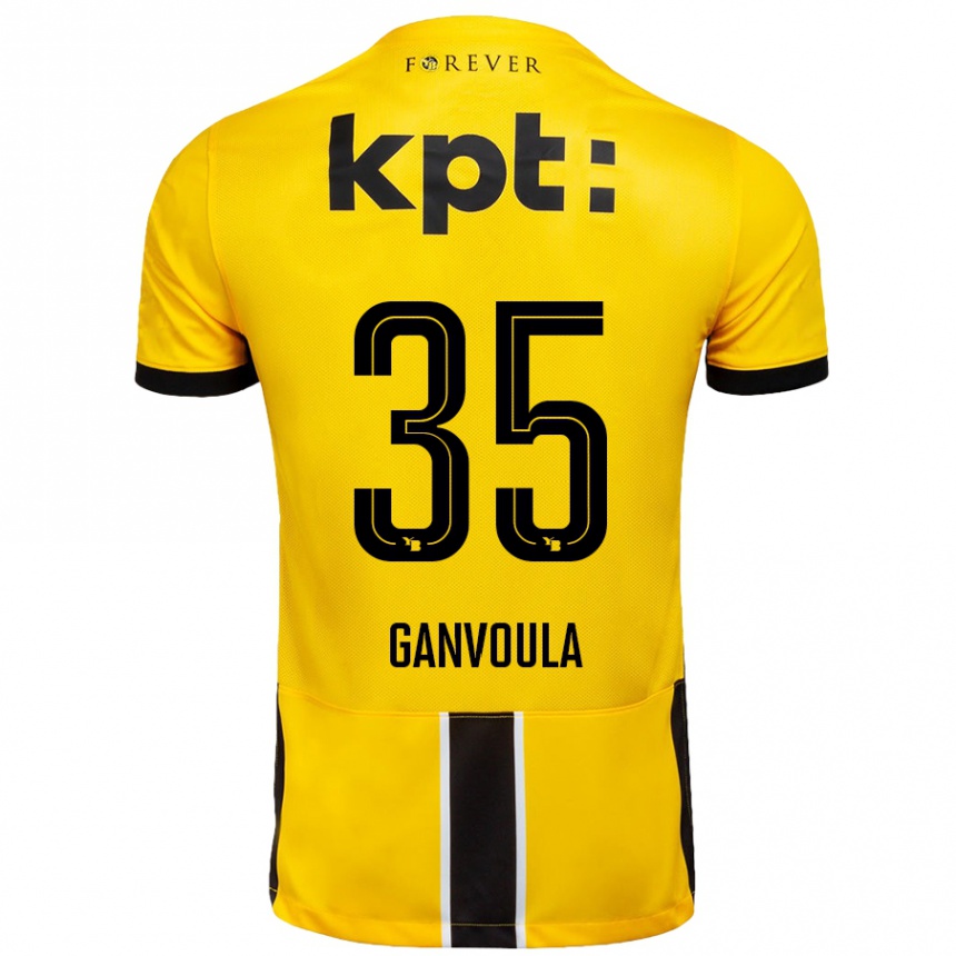 Kids Football Silvere Ganvoula #35 Yellow Black Home Jersey 2024/25 T-Shirt Australia