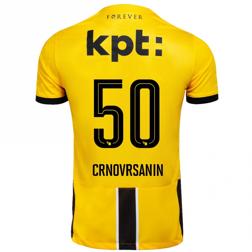 Kids Football Sadin Crnovrsanin #50 Yellow Black Home Jersey 2024/25 T-Shirt Australia