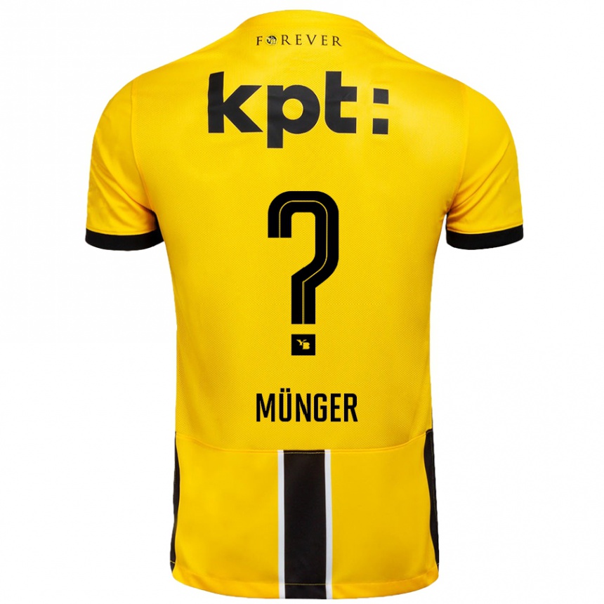 Kids Football Nil Münger #0 Yellow Black Home Jersey 2024/25 T-Shirt Australia