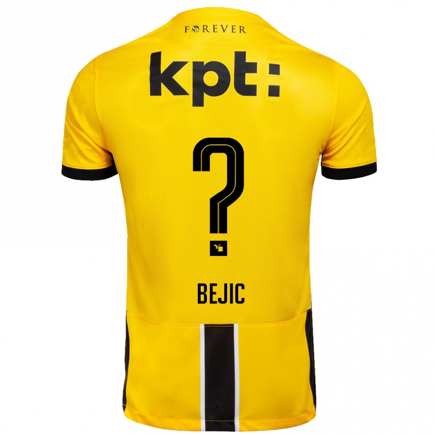 Kids Football Endrit Bejic #0 Yellow Black Home Jersey 2024/25 T-Shirt Australia