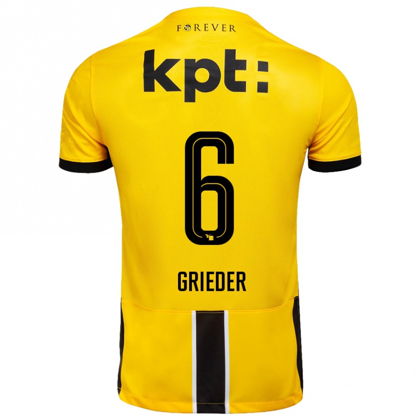 Kids Football Lionel Grieder #6 Yellow Black Home Jersey 2024/25 T-Shirt Australia