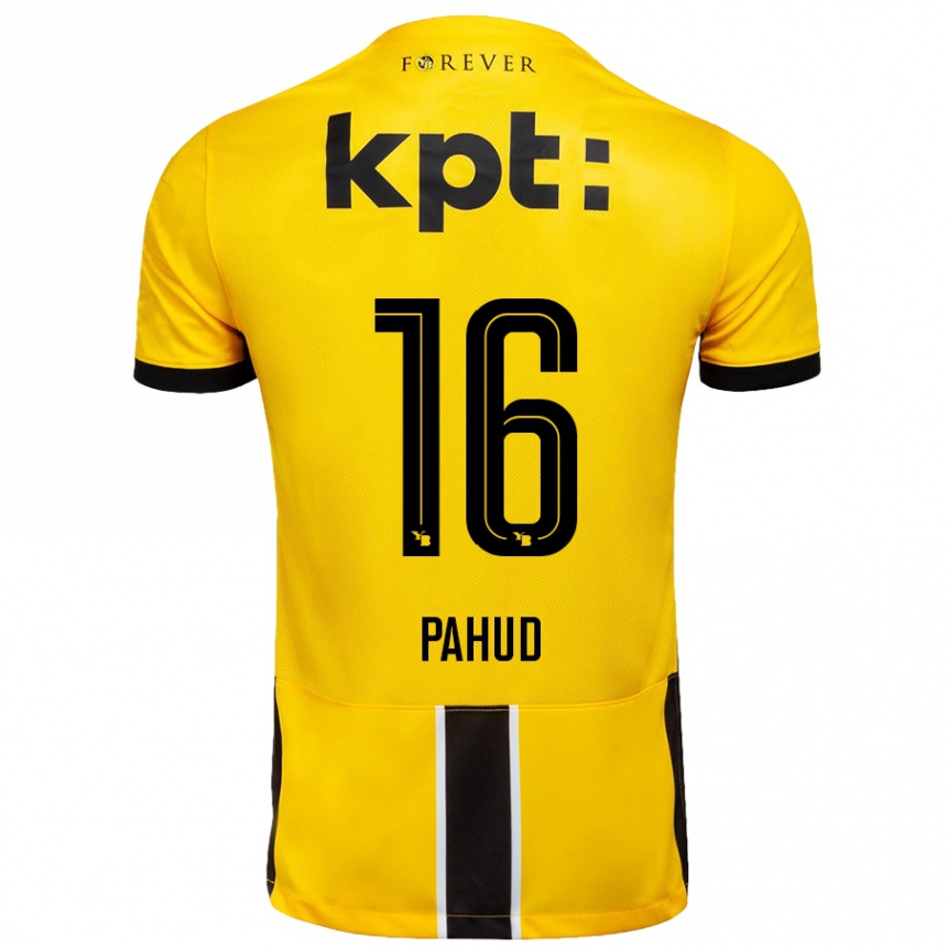 Kids Football Ciril Pahud #16 Yellow Black Home Jersey 2024/25 T-Shirt Australia