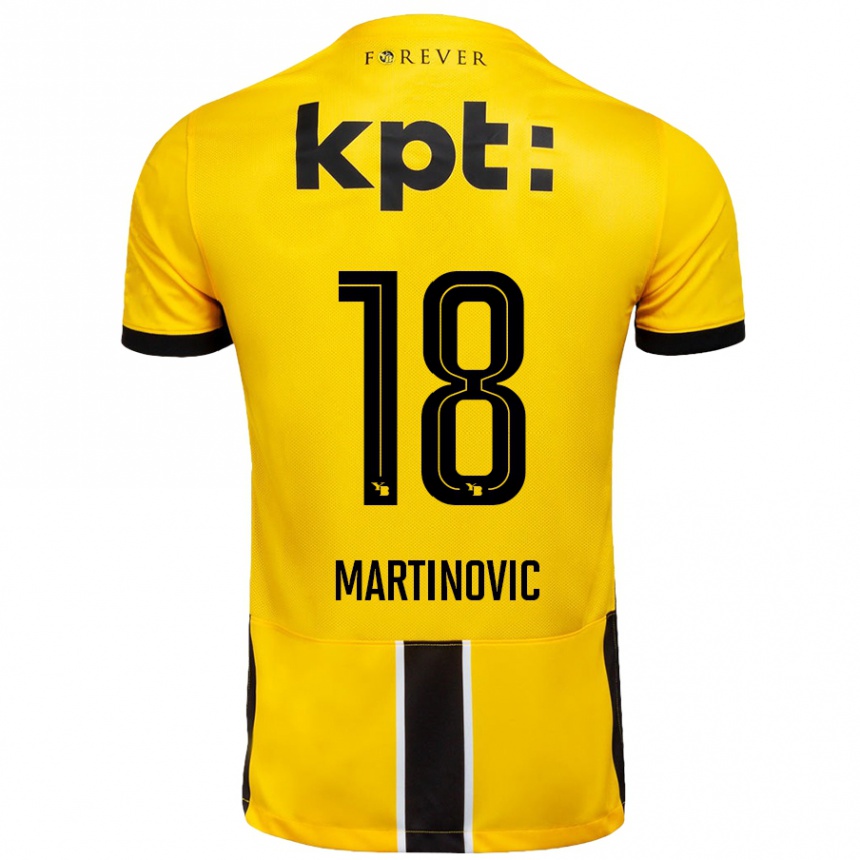 Kids Football Denis Martinovic #18 Yellow Black Home Jersey 2024/25 T-Shirt Australia