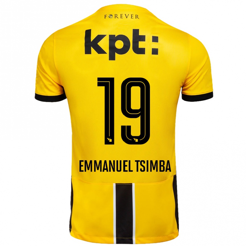 Kids Football Felix Emmanuel Tsimba #19 Yellow Black Home Jersey 2024/25 T-Shirt Australia