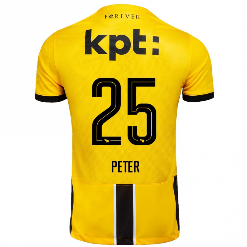 Kids Football Luc Peter #25 Yellow Black Home Jersey 2024/25 T-Shirt Australia