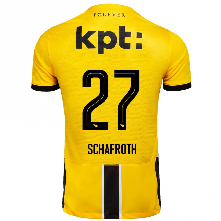 Kids Football Reto Schafroth #27 Yellow Black Home Jersey 2024/25 T-Shirt Australia