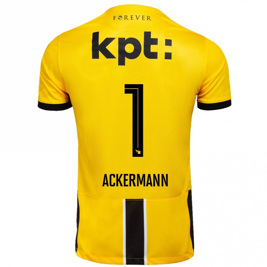 Kids Football Jara Ackermann #1 Yellow Black Home Jersey 2024/25 T-Shirt Australia