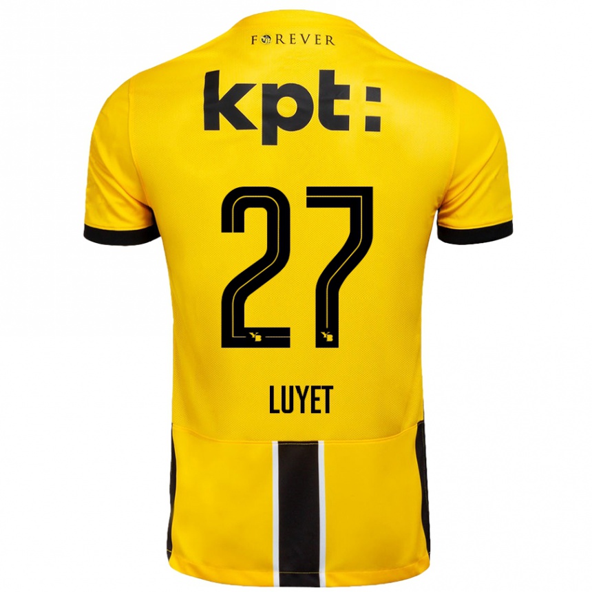 Kids Football Naomi Luyet #27 Yellow Black Home Jersey 2024/25 T-Shirt Australia