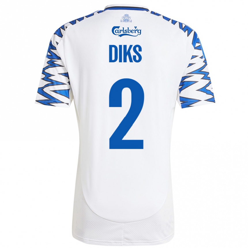 Kids Football Kevin Diks #2 White Sky Blue Home Jersey 2024/25 T-Shirt Australia