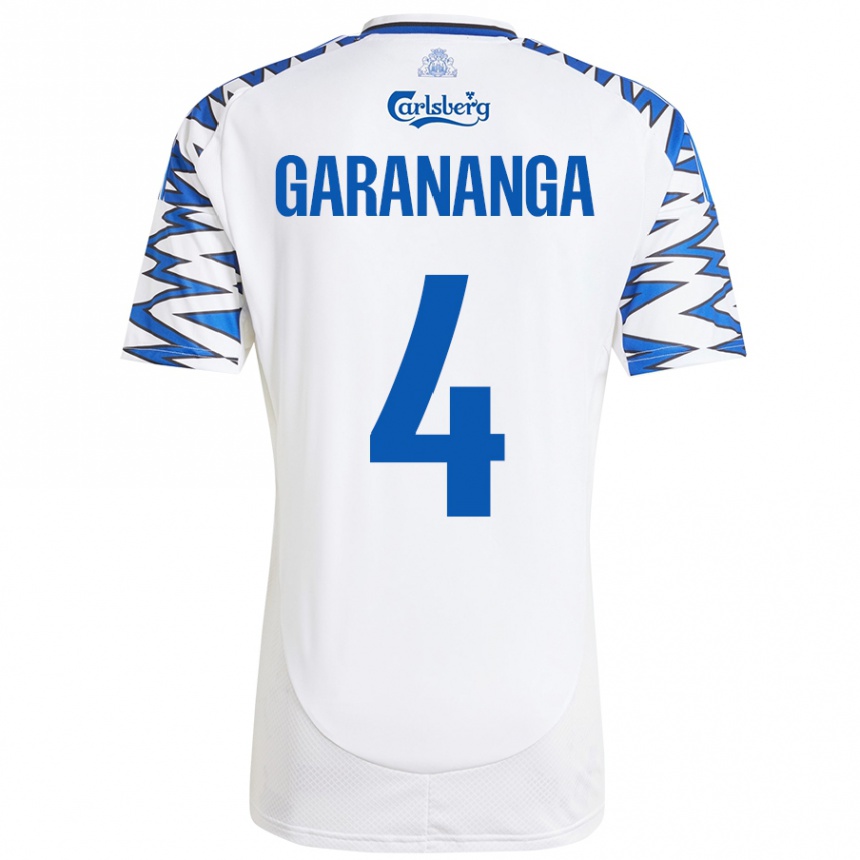 Kids Football Munashe Garananga #4 White Sky Blue Home Jersey 2024/25 T-Shirt Australia