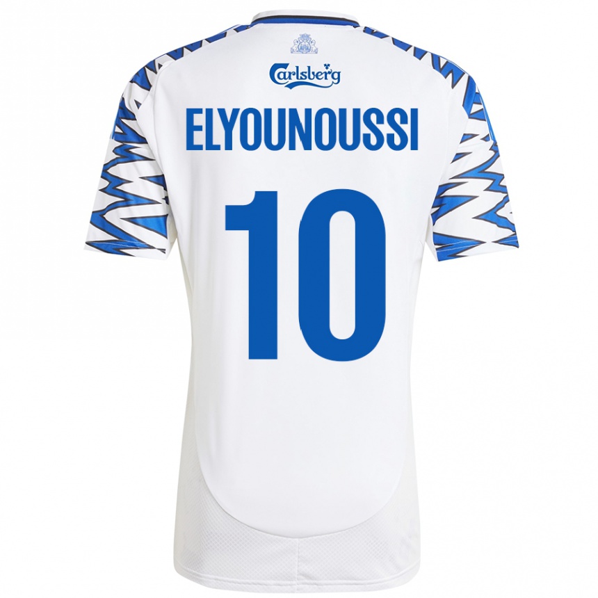 Kids Football Mohamed Elyounoussi #10 White Sky Blue Home Jersey 2024/25 T-Shirt Australia