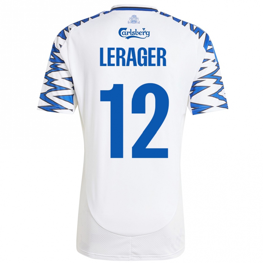 Kids Football Lukas Lerager #12 White Sky Blue Home Jersey 2024/25 T-Shirt Australia