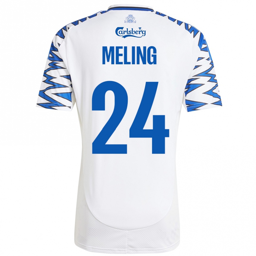 Kids Football Birger Meling #24 White Sky Blue Home Jersey 2024/25 T-Shirt Australia