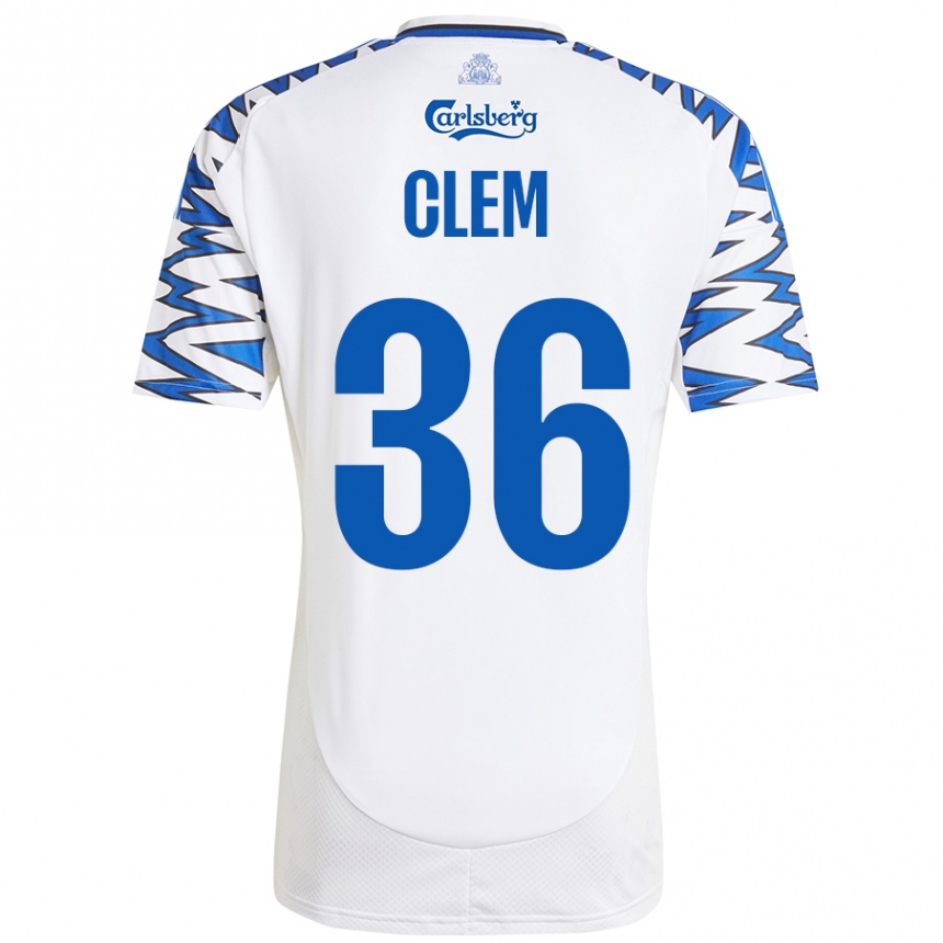 Kids Football William Clem #36 White Sky Blue Home Jersey 2024/25 T-Shirt Australia