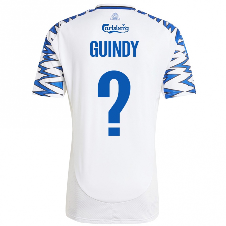 Kids Football Eliot Guindy #0 White Sky Blue Home Jersey 2024/25 T-Shirt Australia