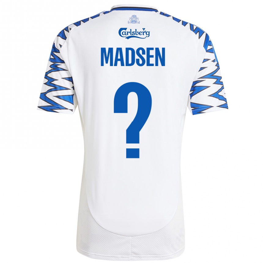 Kids Football Noah Madsen #0 White Sky Blue Home Jersey 2024/25 T-Shirt Australia