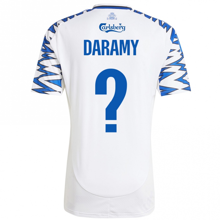 Kids Football Abdul Daramy #0 White Sky Blue Home Jersey 2024/25 T-Shirt Australia