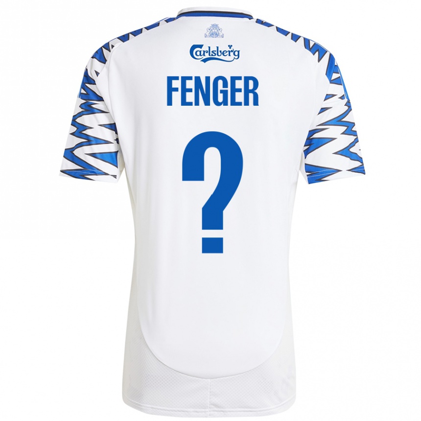 Kids Football Oskar Fenger #0 White Sky Blue Home Jersey 2024/25 T-Shirt Australia