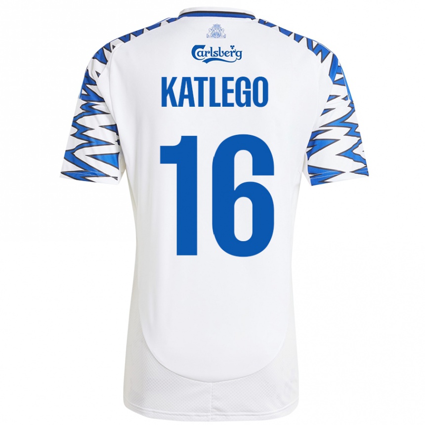 Kids Football David Katlego #16 White Sky Blue Home Jersey 2024/25 T-Shirt Australia